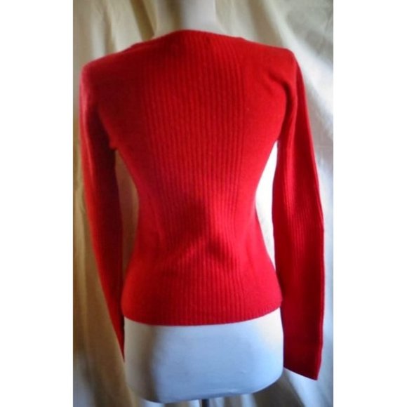 VGUC - ...SO REAL, SO RIGHT Red round neck sweater 100% cashmere - Size S - Picture 4 of 7